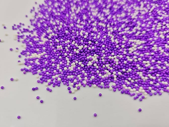 Edible Halloween Nonpareil Sprinkles, 2mm Sugar Pearls for Cake Decorating, Baking, Ice Cream, Cookies, Cupcake Topper Decorations,5.9oz(White&Orange&Black&Green&Purple)