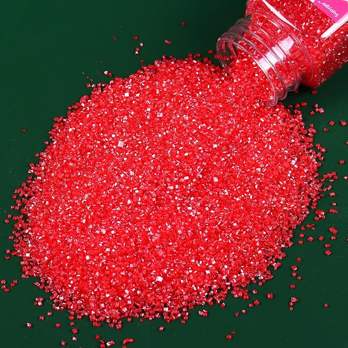 Red Sugar Sprinkles for Cake Decorating, 4.02oz Red Cake Sprinkles Edible for Cupcake Toppers Baking Cookies Ice Cream Chocolate Birthday Party Decorations