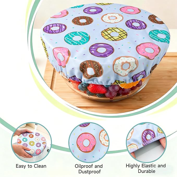 6PCS Bowl Covers Reusable Bread Proofing Bowl Covers Sourdough Bread Baking Accessories, Doughnuts