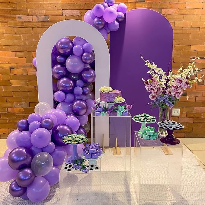 Voircoloria 105pcs Purple Balloons 12inch Party Latex Balloons for Birthday Baby Shower Halloween Wedding Valentine's Day Party Bachelorette Decorations