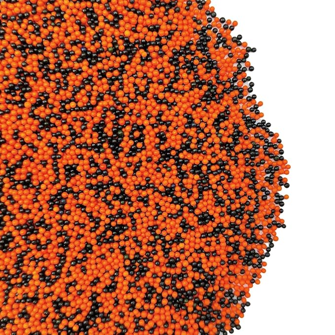 EPHVODI Black Orange Halloween Sprinkles Nonpareils Sprinkles Edible Mini Pearl Sprinkle for Cake Decorations, Baking, Ice Cream, Cookies, Donuts and Lollipops - 2mm Sugar Pearls 3.88oz