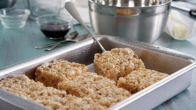 Doughmakers 9" x 13" Cake Commercial Grade Aluminum Bake Pan | Pattened Pebble Pattern is Naturally Non-Stick & Evenly Bakes | Perfect For Baking Cakes & Brownies | Makes 9" x 13" Cakes