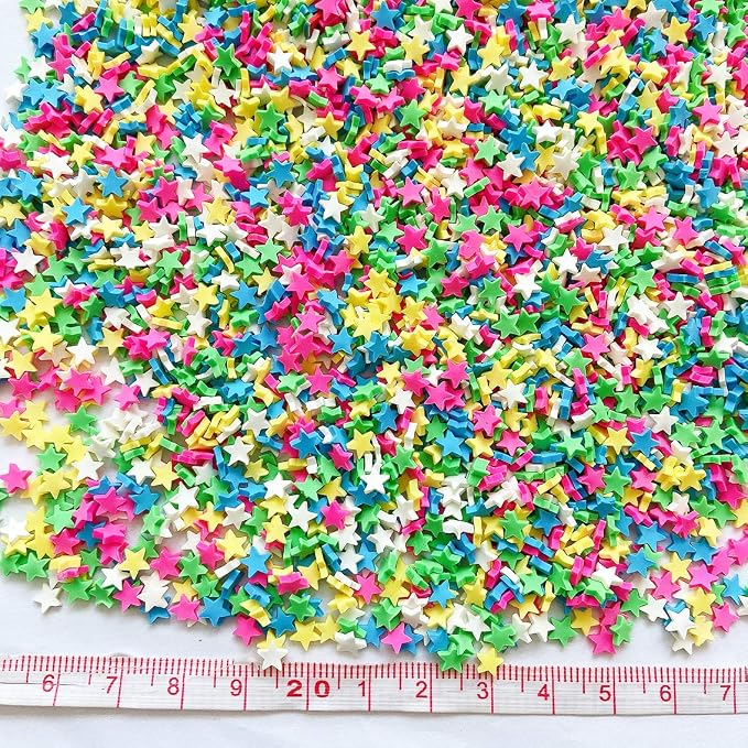 EHOPE 100G Fake Sprinkles Polymer Sprinkles Faux Sprinkles Resin Sprinkles Clay Sprinkles For Resin Fake Candy Sprinkles for Nail Art DIY Crafts Cake Phone Case (100G Pentagram-5)