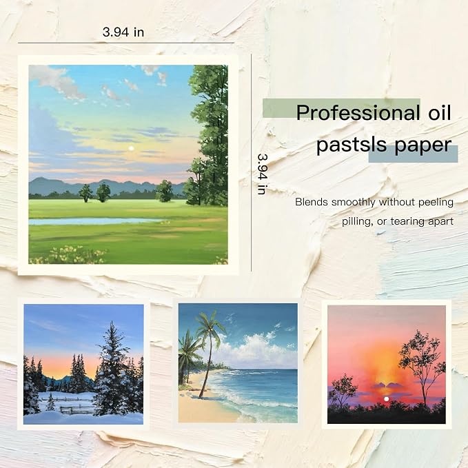 rubens 24 Soft Oil Pastels Set with 30 Sheets, Knife, Board, Tape for Beginners