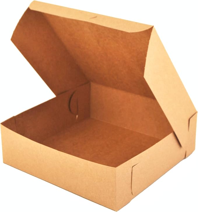 SCT 0933K Kraft Paperboard Non Window Lock Corner Bakery Box, 8" Length x 8" Width x 2-1/2" Height (Case of 250)