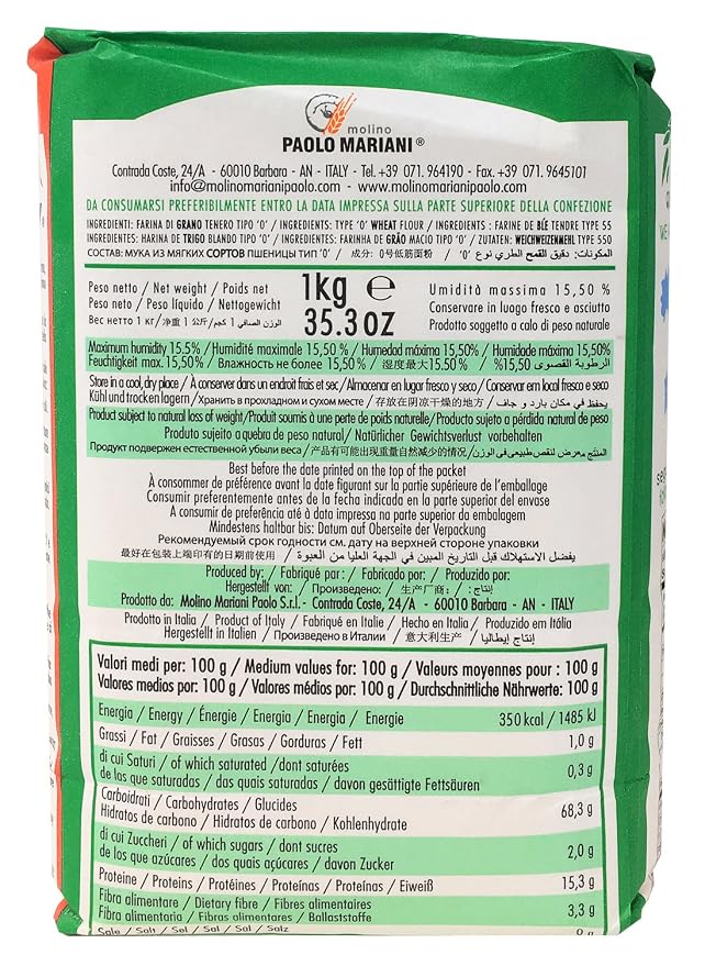 Manitaly Manitoba Type ?0? Flour Made with 100% Italian Wheat 2.2 Lbs (1 kg)