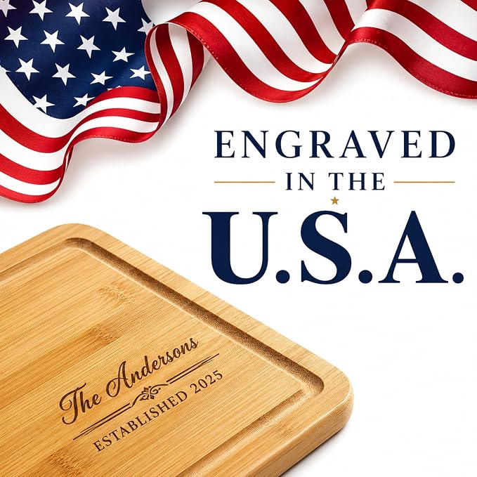 Personalized BBQ Cutting Board Gift - Custom Engraved Bamboo Wooden Grill Board for Dad Husband Grandpa, Grilling Gifts for Men, Grill Master Meat Steak Board, Birthday, House Warming Gifts New Home