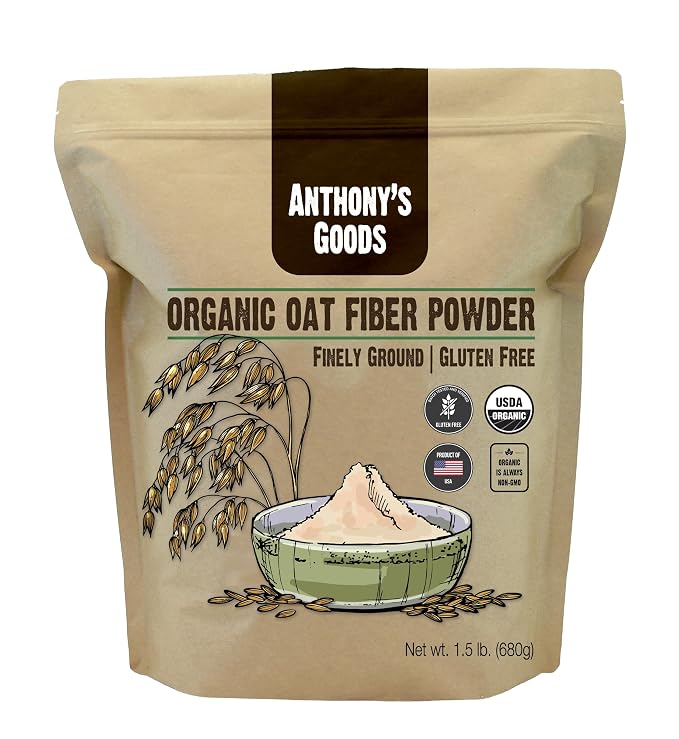 Anthony's Organic Oat Fiber, 1.5 lb, Gluten Free, Non GMO, Keto Friendly, Product of the USA