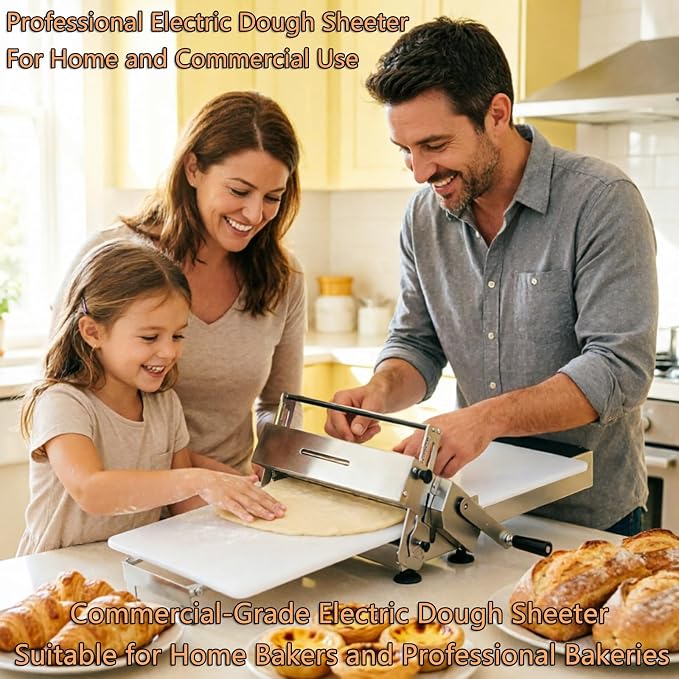 Folding Dough Sheeter (15.8"), Countertop Dough Sheeter,Dough Roller Machine Stainless Steel Sheeter 0.2-25mm Adjustable Thickness Stainless Steel Manual Dough Sheeter Machine With Board(300)