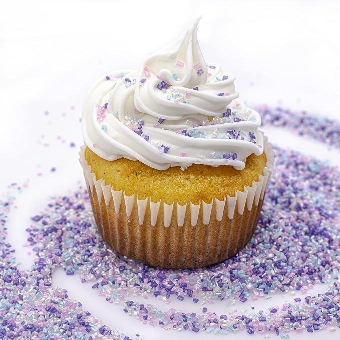 Bakerpan Pastel Pearlized Sugar Sprinkles for Baking - 5 oz Coarse Sparkling Decorating Sugar Crystals for Baking Topping, Cookies, Cupcakes & Cake Pops | Made in USA