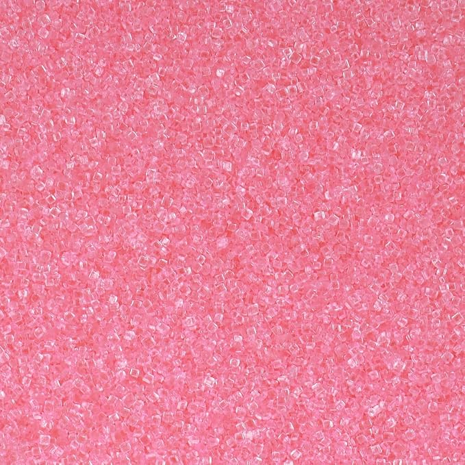 Pink Sprinkles for Baking Edible, Pink Sanding Crystal Sugar 130g/4.6oz, Cupcake, Cookie and Donuts Toppings, Wedding, Birthday Party Supplies