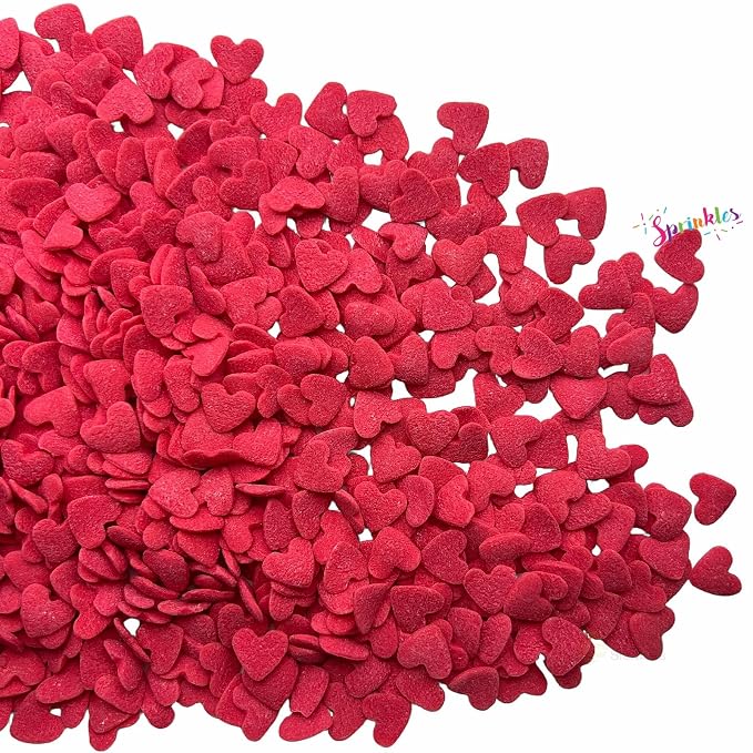 SE Si&Moos Jumbo Heart Sprinkles Jumbo Red Hearts Edible Hearts Confetti for Decorating Valentines Cake Decorations Red Sprinkles for Baking, Party Wedding Baby Shower Valentines Supplies 3.35 OZ