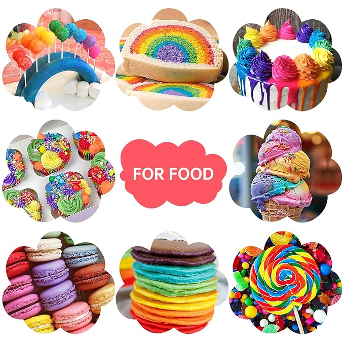Food Coloring Liquid – 10 Colors x 0.7 fl oz Concentrated Water-Based Food Dye for Baking, Cake Decorating, Soap, Easter Eggs