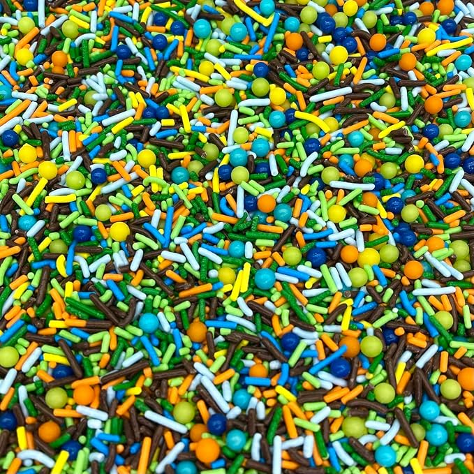 Dinosaur Sprinkles | 8 Ounces | Cake Sprinkles Chocolate,Sweet Flavor | Jimmies |Nut Free Manvscakes (Multicolor)