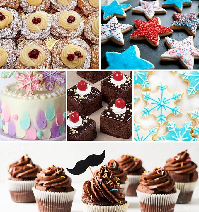 10 Pcs Frosting Tips, Frosting Bags and Tips for Decorating Ideal for Frost Cupcakes, Cakes, and Cookies (Ten models)