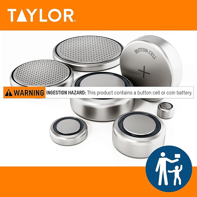 Taylor Digital Kitchen Scale with Glass Platform, Tare Button, and Plastic Body Weighs up to 11 Pounds Capacity, Silver
