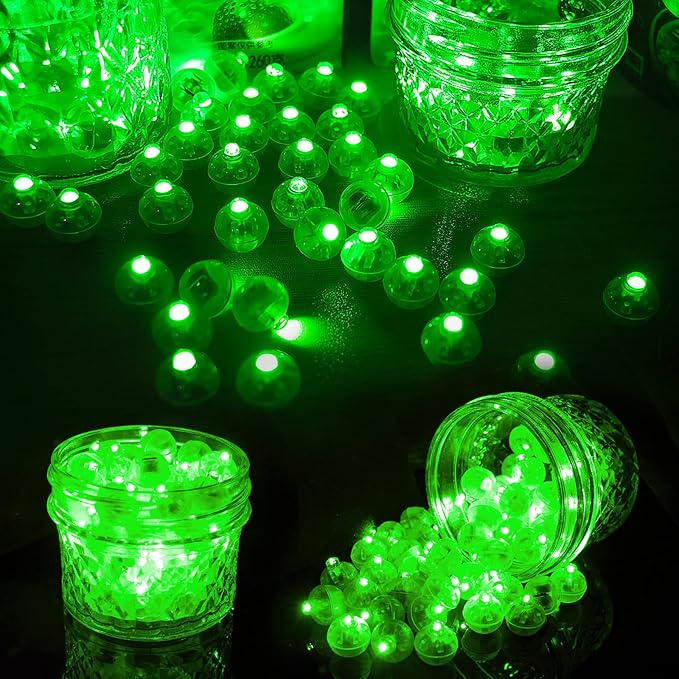 Aogist 200Pcs Green Balloon Lights with Hook,Long Standby Time,Waterproof Mini Light for Birthday Party Wedding Christmas Halloween Easter Decorative (Flash)