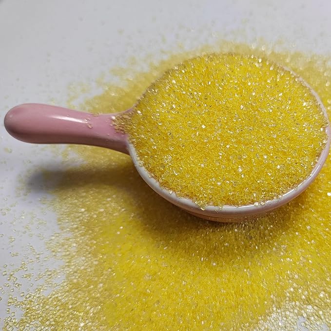 Yellow Sanding Sugar Sprinkles, Yellow Sugar Crystals, Edible Sparkling Sprinkles for Cake Cupcake Decorating, Baking Cake Decorations, Cookies Ice Cream Toppings, Wedding Party Christmas Supplies 130g/4.6oz