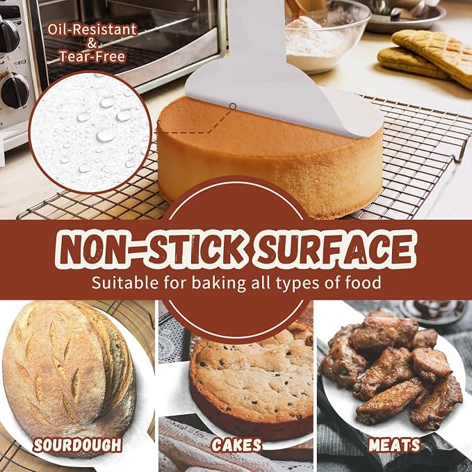 Disposable Parchment Paper for Sourdough Baking, GIGYES Bread Sling for Dutch Oven, 8" Round Parchment Paper with Long Handles for air fryer, Easy-Lift, Non-Stick, Odor-Free, White