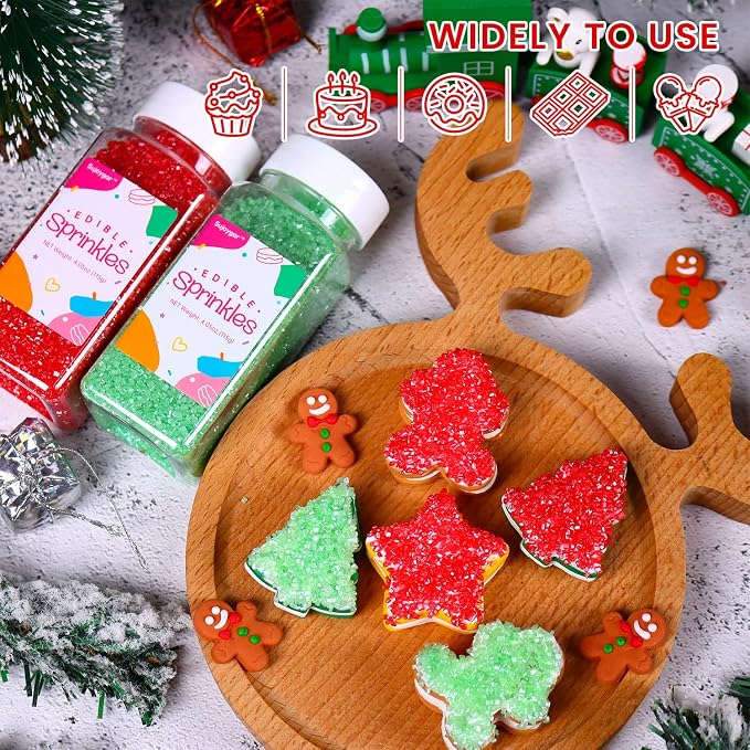 Green Sanding Sugar Sprinkles, 4.02oz Easter Green Edible Glitter Sprinkles for Cake Decorating Cupcake Toppers Baking Drinks Cookie Ice Cream Dount Chocolate Christmas
