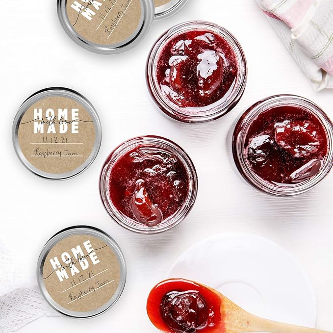 Homemade with Love Canning Stickers / 500 Circle Labels Printed On Sturdy Kraft Stock / 2" Modern Illustrated Decals