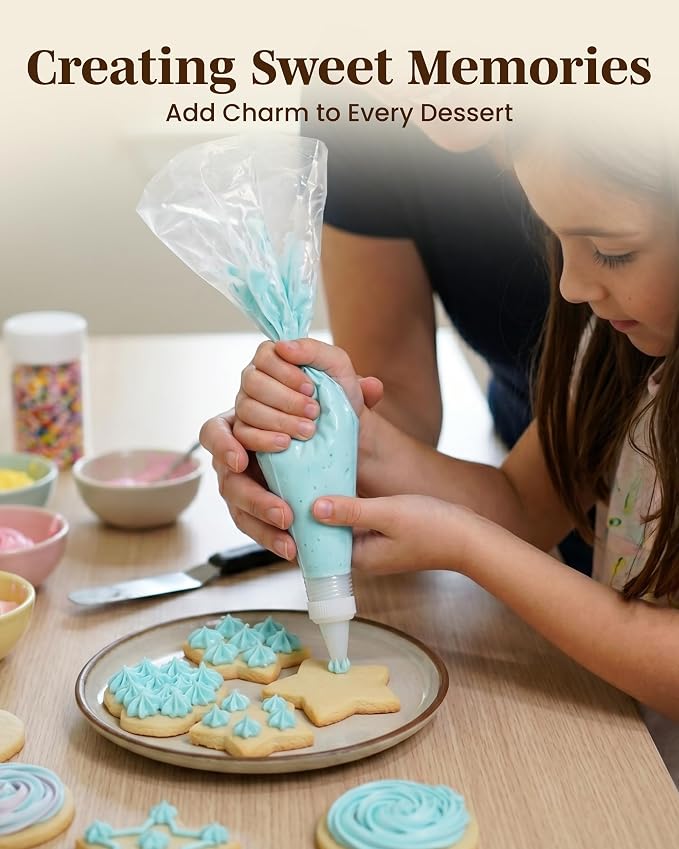 Reusable Plastic Piping Tips Standard Size Star Tip #21 20 Pack with 2 Coupler Star Tip Icing Nozzle for Cake Decoration, Dessert Design Baking Supplies & Piping Bags Base Ø 0.75"Height 1.25"