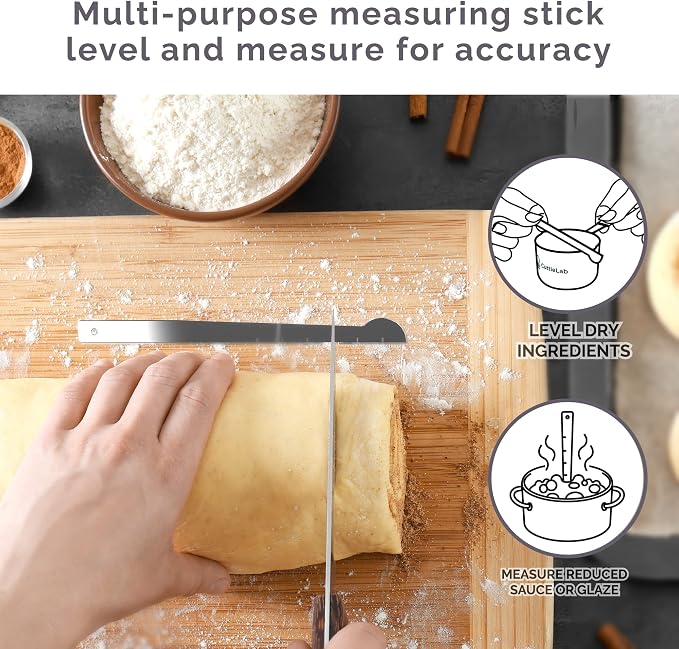 CuttleLab Measuring Cups and Measuring Spoons Set of 14 - Stainless Steel Measuring Cups and Spoons Set, Includes 1/8 Teaspoon Measuring Spoon, 1/8 Cup Measuring Cup, Leveler Dry (14, Charcoal)