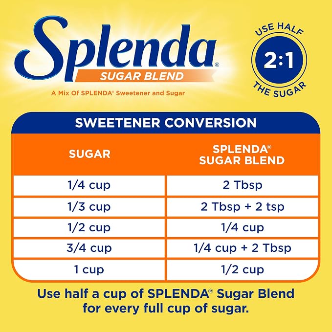 SPLENDA Low Calorie Sweetener for Baking Resealable Bag, Sugar Blend, 32 Ounce (Pack of 4)