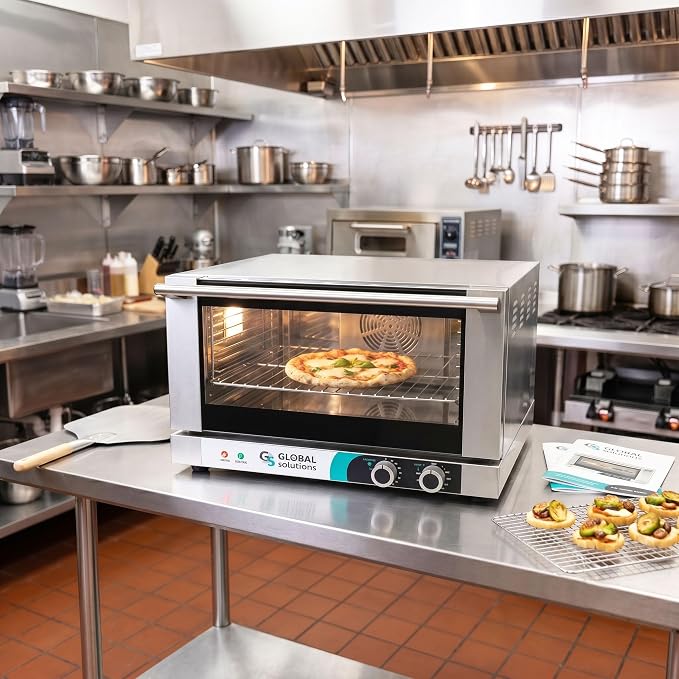 GS1740 Countertop Convection Oven, Quarter Size, 18 3/4" Width x 19 7/8" Depth x 15" Height, Heavy Duty Stainless Steel Construction, NSF, 1440W