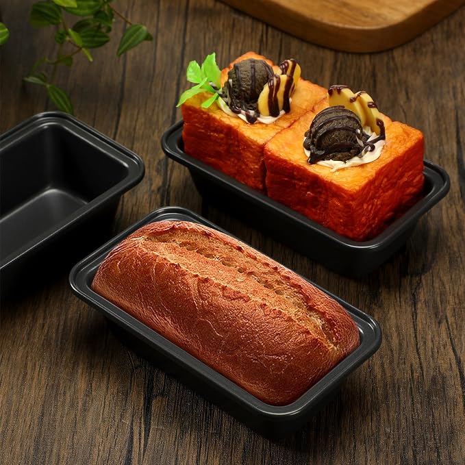 Uiifan 24 Pcs Mini Loaf Pan for Baking Bread Non Stick Small Banana Bread Tins Mini Loaf Pans for Nonstick Tiny Meatloaf Pan Carbon Steel for Oven and Baking (6 * 3.3 * 2inch,Grey)