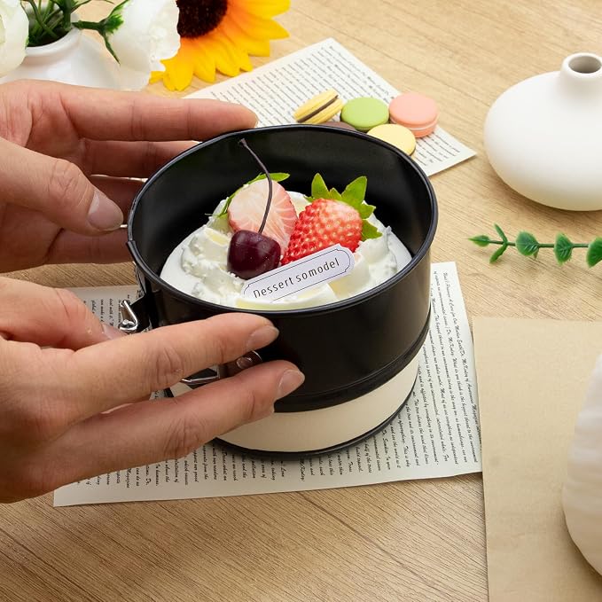 8 Pcs 4 Inch Springform Pan Mini Springform Small Leakproof Round Cake Cheesecake with Removable Bottom Nonstick Baking Cake Mold for Cheesecake Pizza