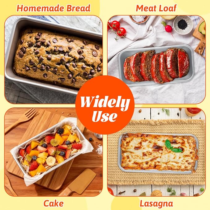 AKOLAFE 6 Pack Aluminum Loaf Pans 8x4 Inch Banana Bread Pan for Homemade Bread Baking Pan for Oven 2.8” Deep Metal Meatloaf Pan Sandwich Bread Loaf Pans for Baking Bread Tins for Baking Meat Loaf Cake