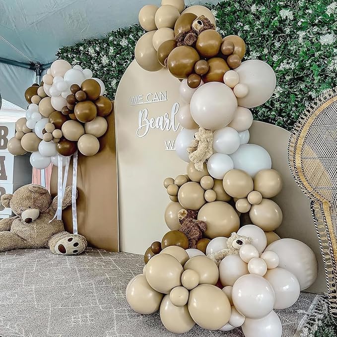 PartyWoo Brown Balloons 100pcs 12 Inch Boho Neutral Coffee Tan Fall Latex Helium Balloons for Wedding Baby Shower Gender Reveal Graduation Safari Woodland Birthday Fall Party Decorations Brown-F09