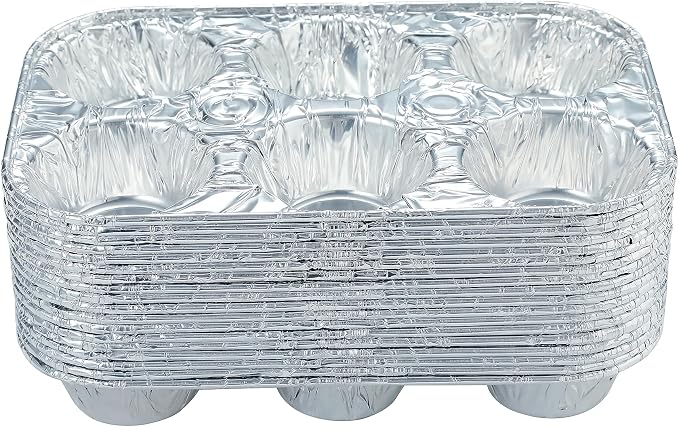 Waytiffer (10pack Muffin Pan 6-Cup Cupcake Aluminum Pans Favorite Muffin Tin Size for Baking Cupcakes Muffins and Mini Pies - Standard Size