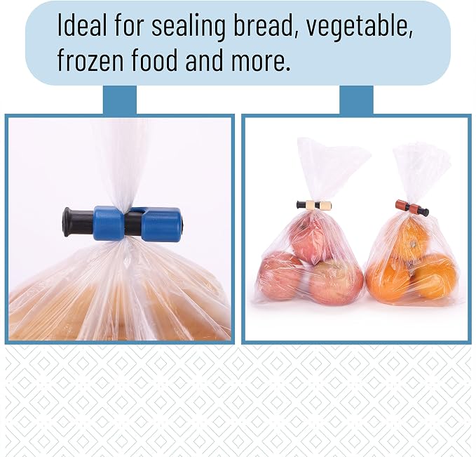 Mr. Pen- Squeeze and Lock Bread Bag Clips, 2.4 Inch, 16 Pack | Multicolor Squeeze Lock Clips, Reusable Bag Closures for Bread, Snacks, Coffee, Food Storage, Fits Thick and Thin Bags