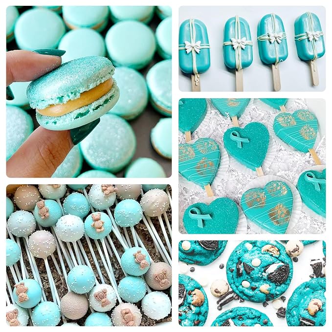 Tiffany Blue Oil Based Food Coloring for Chocolate, Candy Melts, Donuts, Strawberries, Frosting, Cake, Professional Edible Dye for Baking - 80 Milliliters 2.7 Fl.Oz