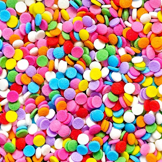 Rainbow Confetti Sprinkles 4.6 oz - Edible Rainbow Confetti for Cake Decorating, Birthday Cupcake Topper, Unicorn Party Supplies & Drink Topper - Colorful Candy Mix