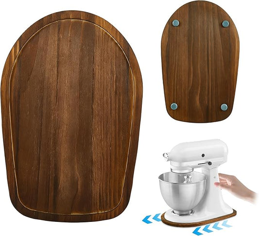Mixer Slider Mat for KitchenAid 4.5-5 Qt Tilt Head Stand Mixers, Pine Wood Moving Tray for Kitchenaid Artisan, Storage Organizer for Kitchen Countertop Accessories and Attachments (Brown, 4.5-5 Qt)
