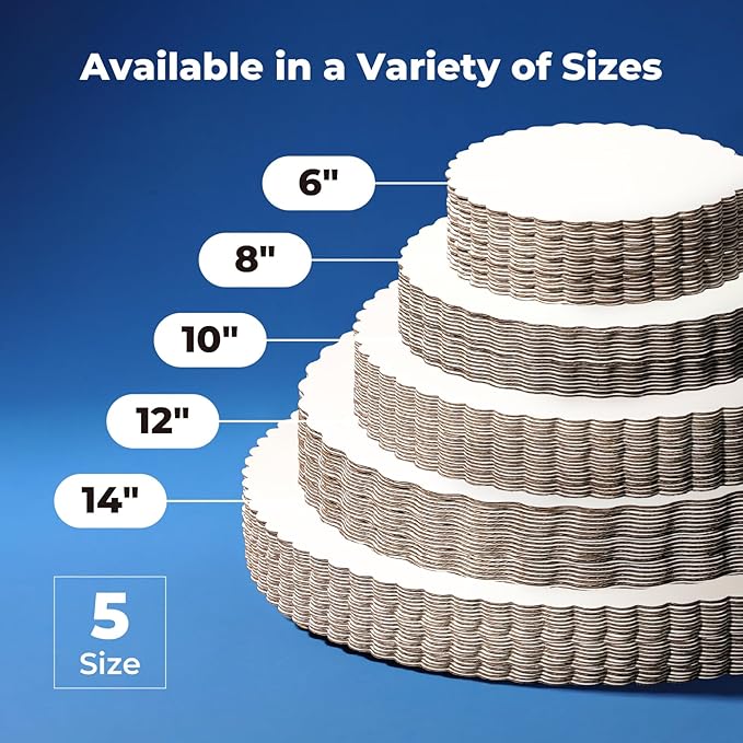 Fit Meal Prep 20 Pack 12 Inch Round White Cake Boards, Disposable Pizza Circles, Pan Base Stand for Desserts and Pastries, Greaseproof Cardboard Rounds for DIY, Birthday