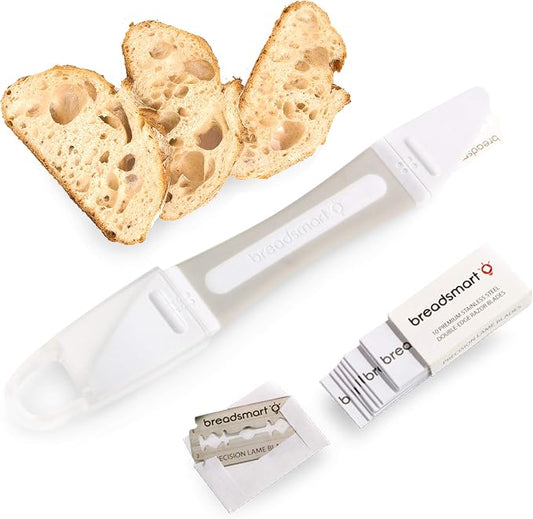 Breadsmart Bread Lame - Bread Scoring Tool - Set of 10 Stainless Steel Blades - Bakers Dough Scorer - Best Sourdough Bread Baking Supplies