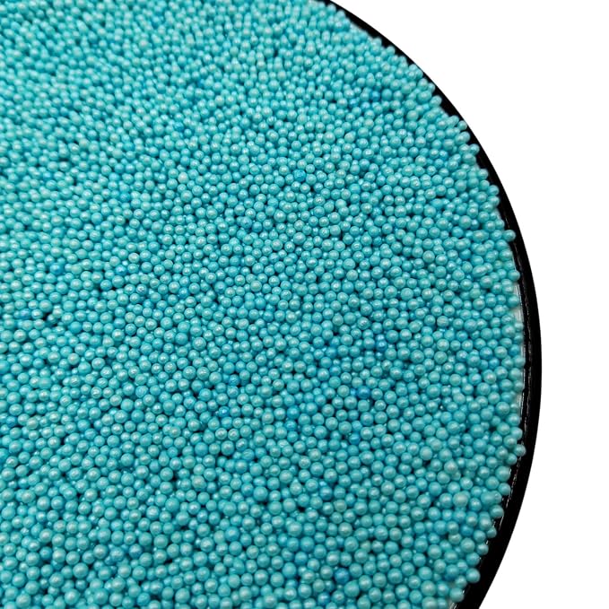 Homankit Blue Nonpareils Sprinkles Edible Cookie Decorations Mini Pearls for Decorating Cake, Baking, Cupcake Toppers, Ice Cream, Donuts 3.88 Ounce