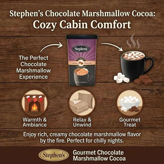 Stephen’s Milk Chocolate Marshmallow Hot Cocoa Mix, Smooth & Creamy Gourmet Hot Chocolate, 14 oz (Pack of 3)