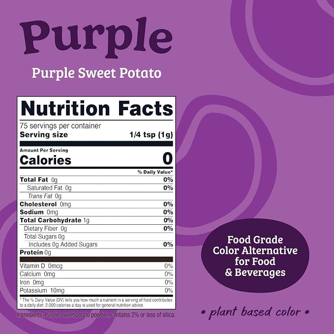 Nutricost Purple Plant Based Food Coloring From Purple Sweet Potato Powder (75 Servings) - Nutricolor Color Alternative For Food & Beverages