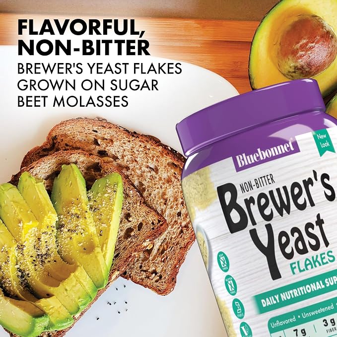 Bluebonnet Nutrition Super Earth Brewers Yeast Flakes, Super Food, Whole Food, Source for Vitamins, Great Tasting, Vegan, Vegetarian, Non GMO, Gluten Free, Soy Free, Milk Free, Kosher, 7.4 oz