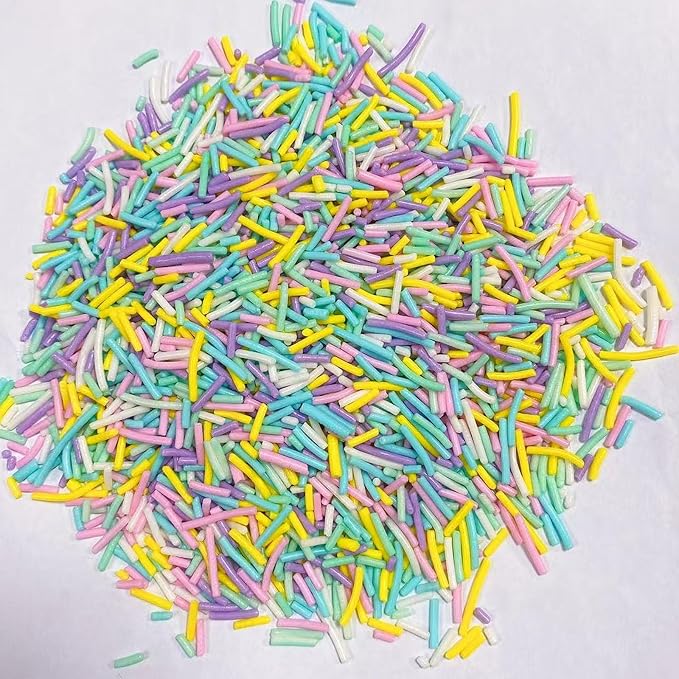 Sentovac Easter Jimmies Sprinkles Edible for Cake Decorating Pastel Sprinkles Sugar Candy Cookie Cupcake Topper Ice Cream Baking Decorations Easter Vanlentine Christmas Supplies 3.53oz