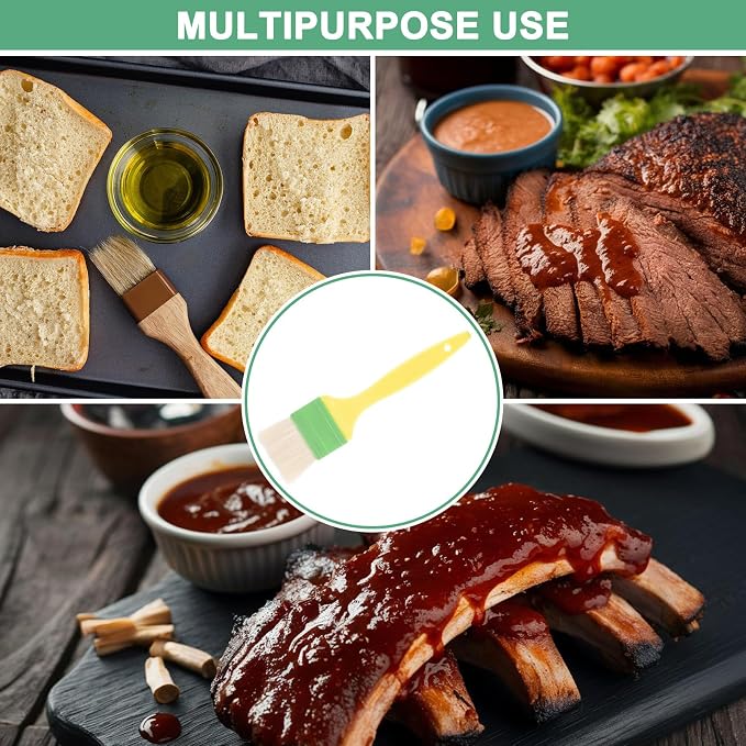 M METERXITY 2-Pack Pastry Brush, Wool Basting Baking BBQ Oil Brush for Cooking/Barbecue/Kitchen [2"]