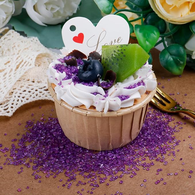Purple Sanding Sugar - Sparkling Sugar Crystals for Baking Decorations (130g/4.6oz) - Edible on Cookies, Cupcakes, Cakes, Ice Cream | Wedding, Party, Valentines Sugar Sprinkles
