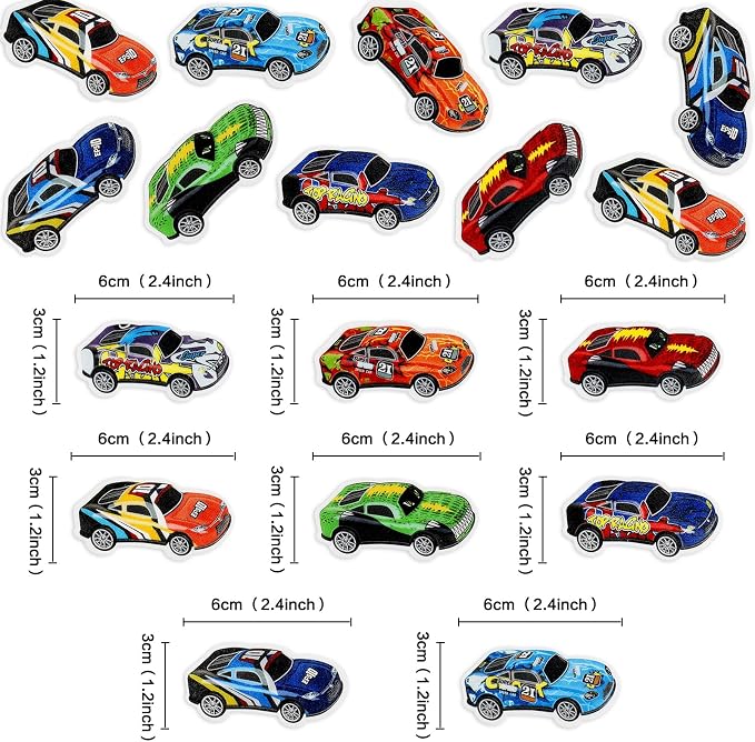 40Pcs Edible Race Car Cupcake Toppers Colorful Racing Cars Cupcake Picks Drink Topper for Racing Party Decorations Race Car Baby Shower Boys Birthday Party Cake Cupcake Decorations