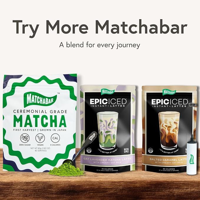 MatchaBar Electric Milk Frother Hand Blender - Stainless Steel Electric Matcha Whisk, Handheld Drink Mixer for Coffee, Greens & Protein - Easy to Clean USB Rechargeable, High Speed Immersion Blender