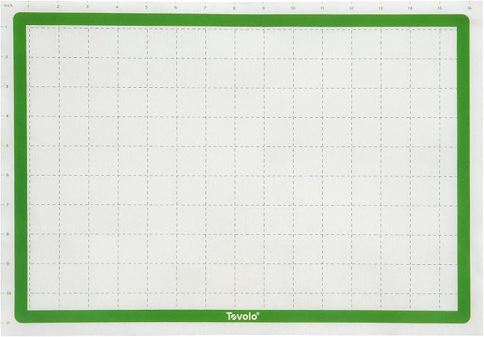 Tovolo TrueBake Silicone Baking Mat Half Sheet with Grid Lines for Baking Cookies Pastry Rolling Dough Cooking, Heavy Duty Heat Resistant Reusable Non Stick BPA Free Bakerware Liner Mat Oven Safe
